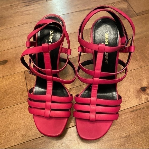 Yves Saint Laurent Bianca Platform Heels Sandals in Bright Pink Fuchsia • EU 37 - Picture 2 of 11